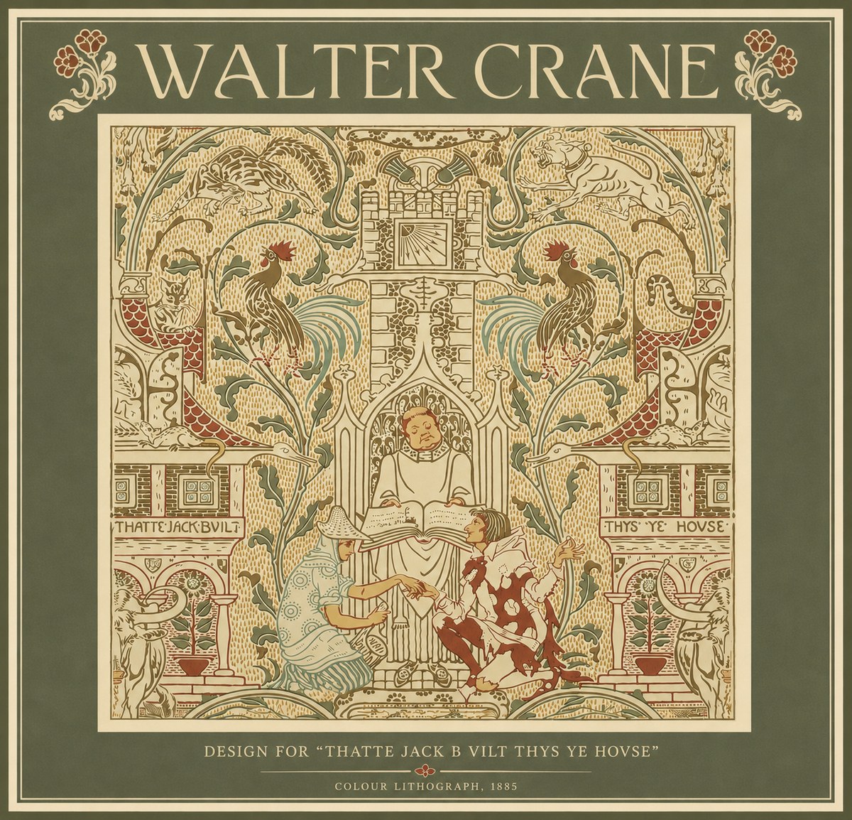 Walter Crane Design for "Thatte Jack B Vilt Thys Ye Hovse" No5 - Plakát