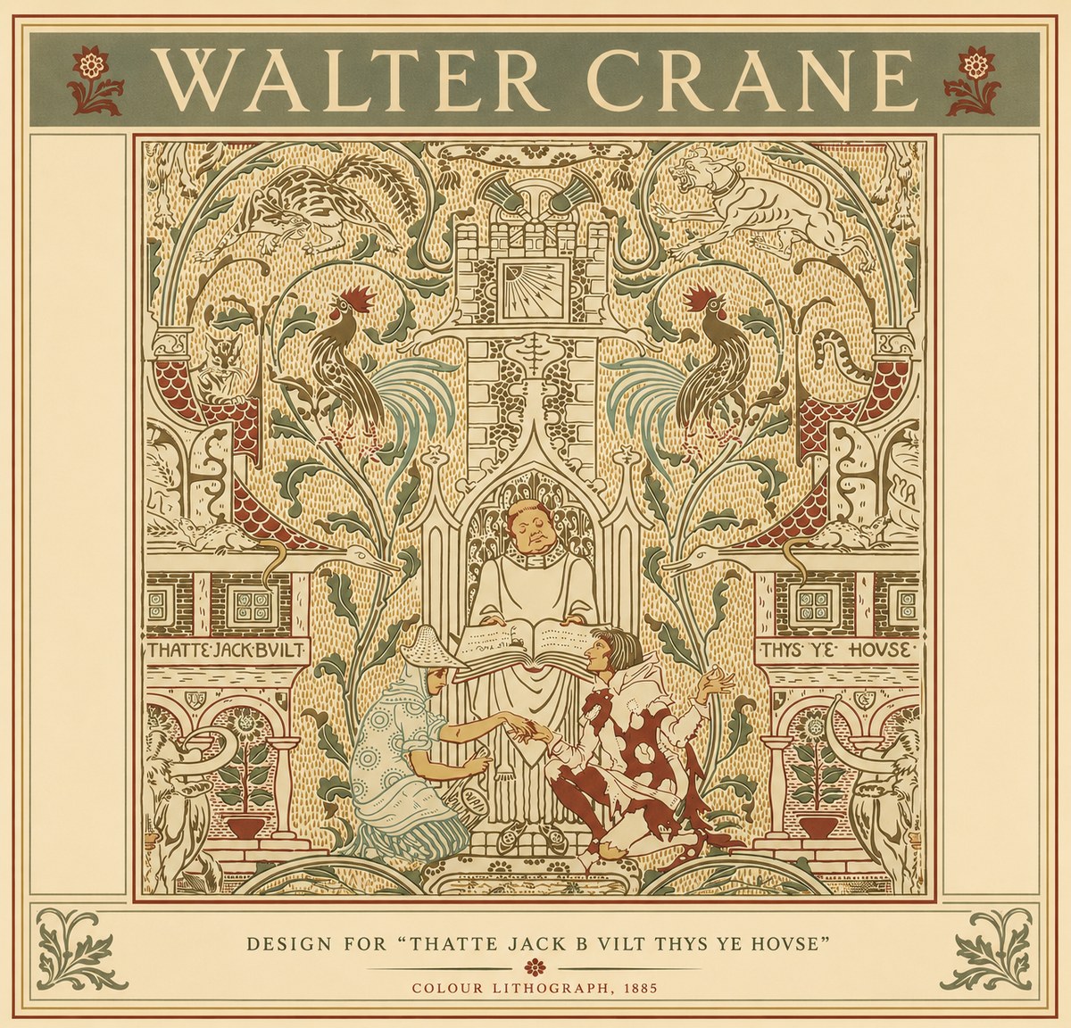 Walter Crane Design for "Thatte Jack B Vilt Thys Ye Hovse" No6 - Plakát