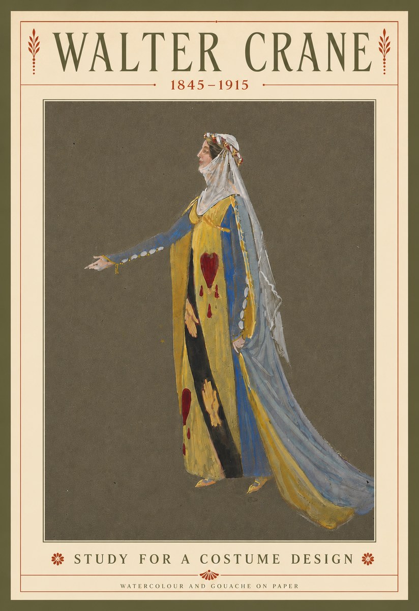 Walter Crane Study for a Costume Design No3 - Plakát