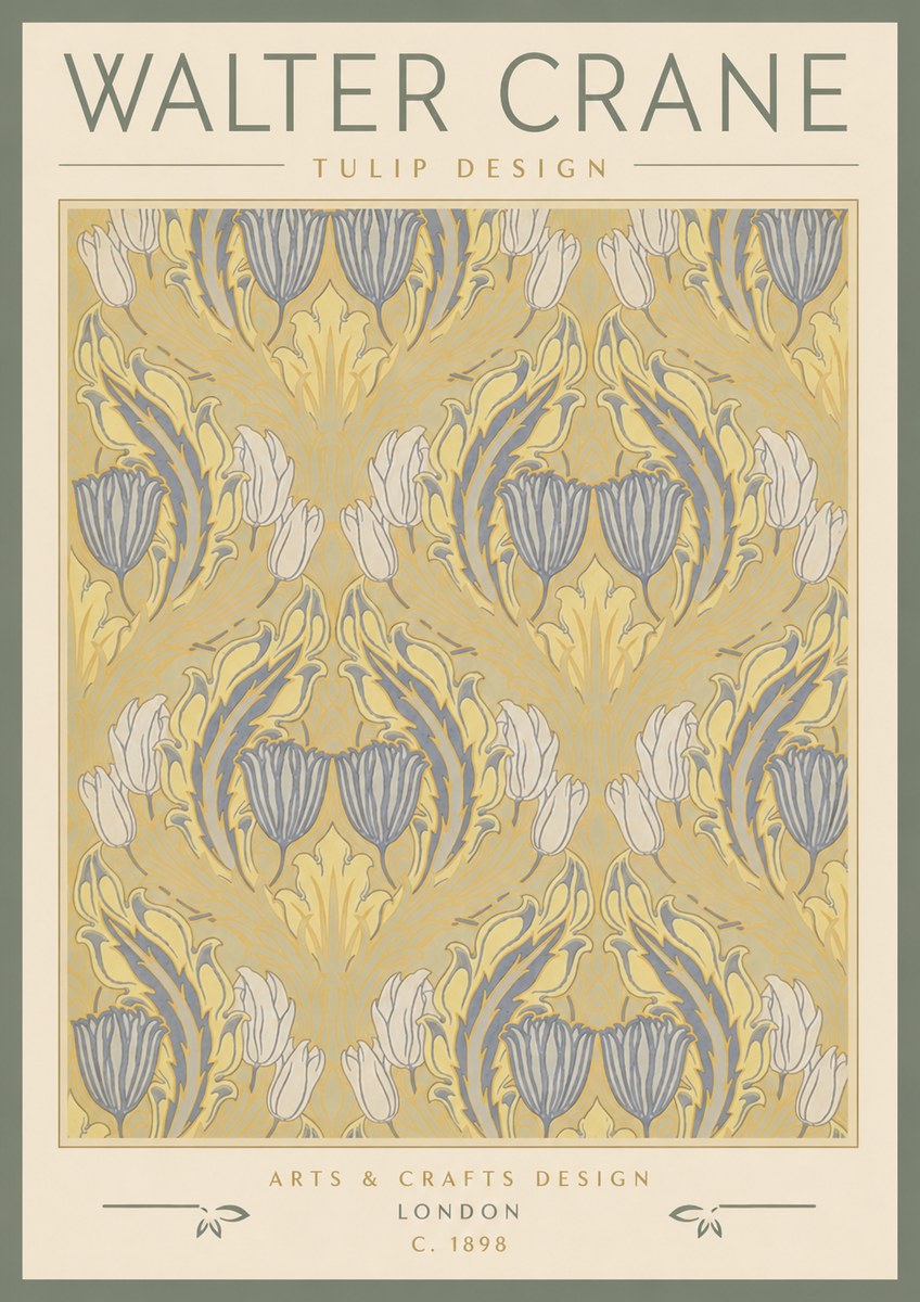 Walter Crane Tulip Design I No4 - Plakát