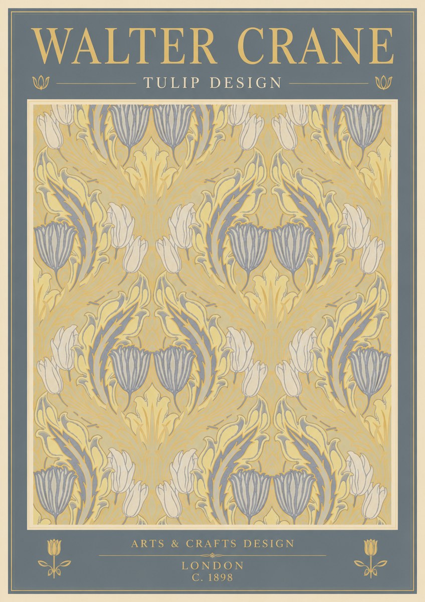 Walter Crane Tulip Design I No5 - Plakát