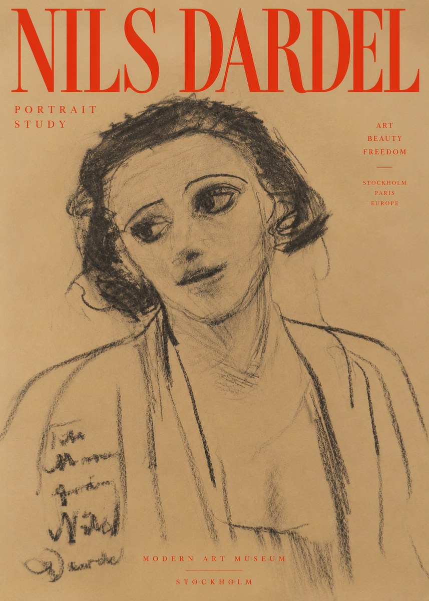 Nils Dardel Portrait Study No2 - Plakát