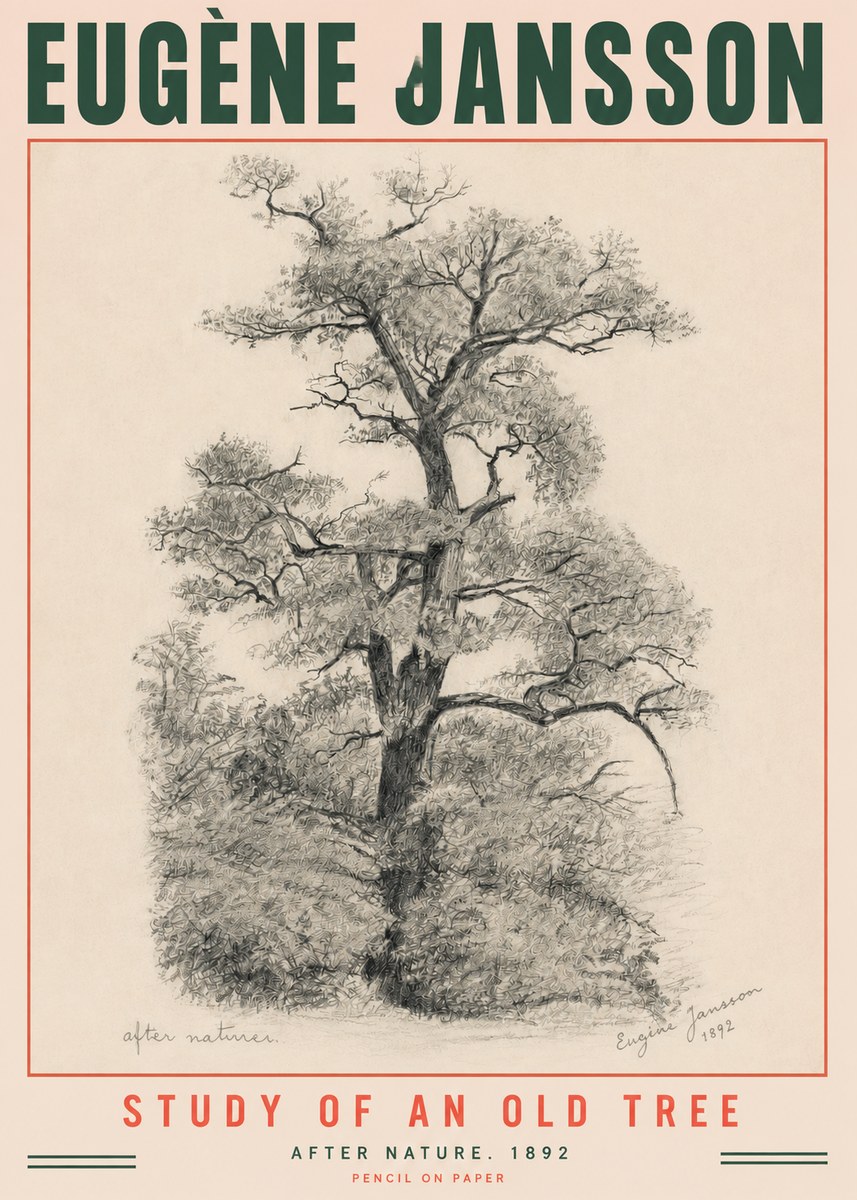 Eugène Jansson Study of an Old Tree No3 - Plakát