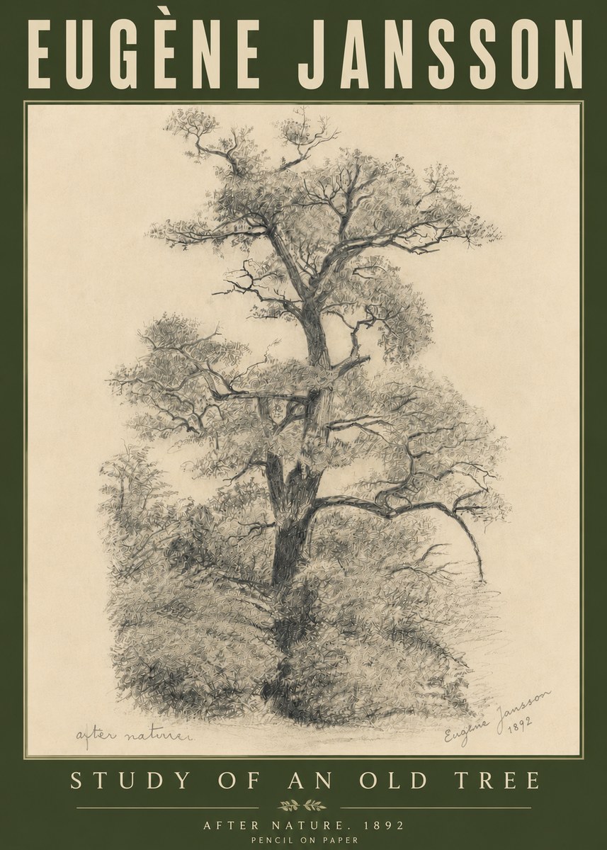 Eugène Jansson Study of an Old Tree No6 - Plakát