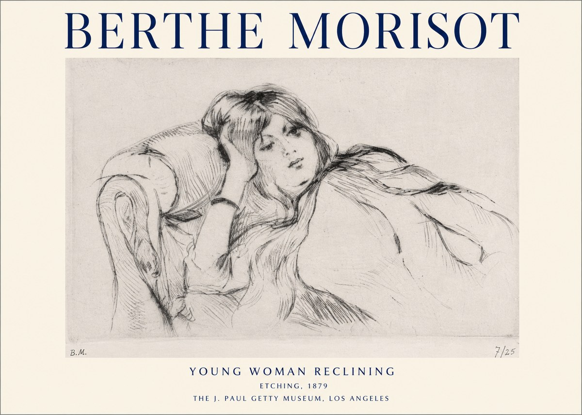 Berthe Morisot Young Woman Reclining I No1 - Plakát