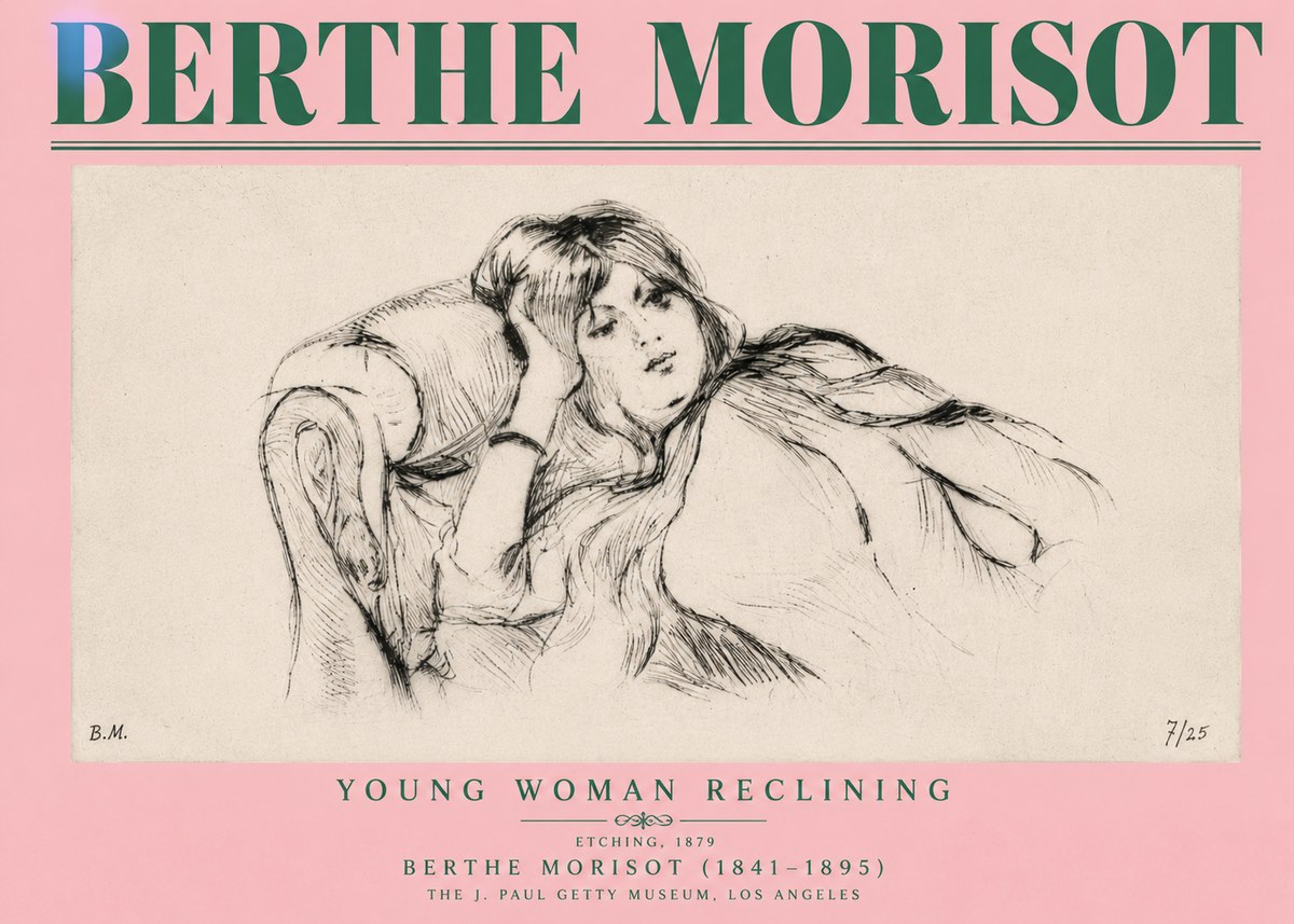 Berthe Morisot Young Woman Reclining I No4 - Plakát