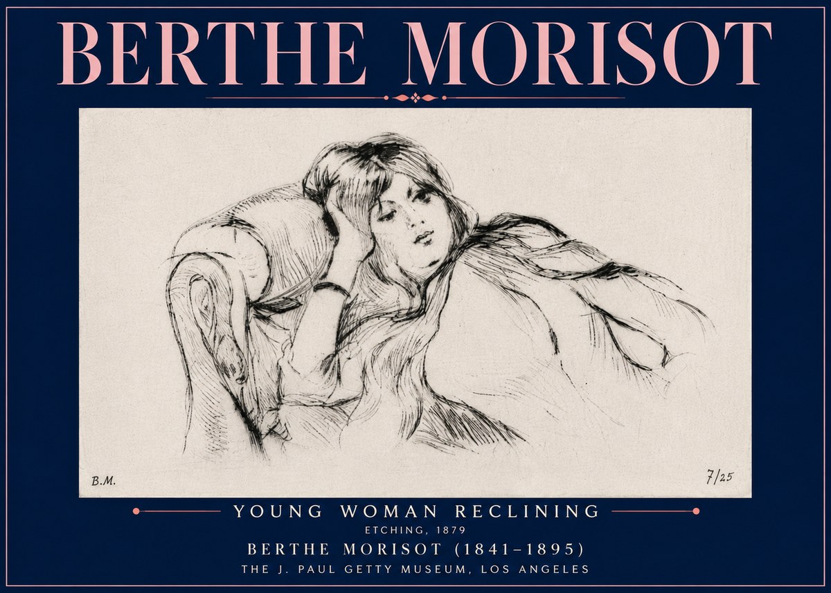 Berthe Morisot Young Woman Reclining I No5 - Plakát