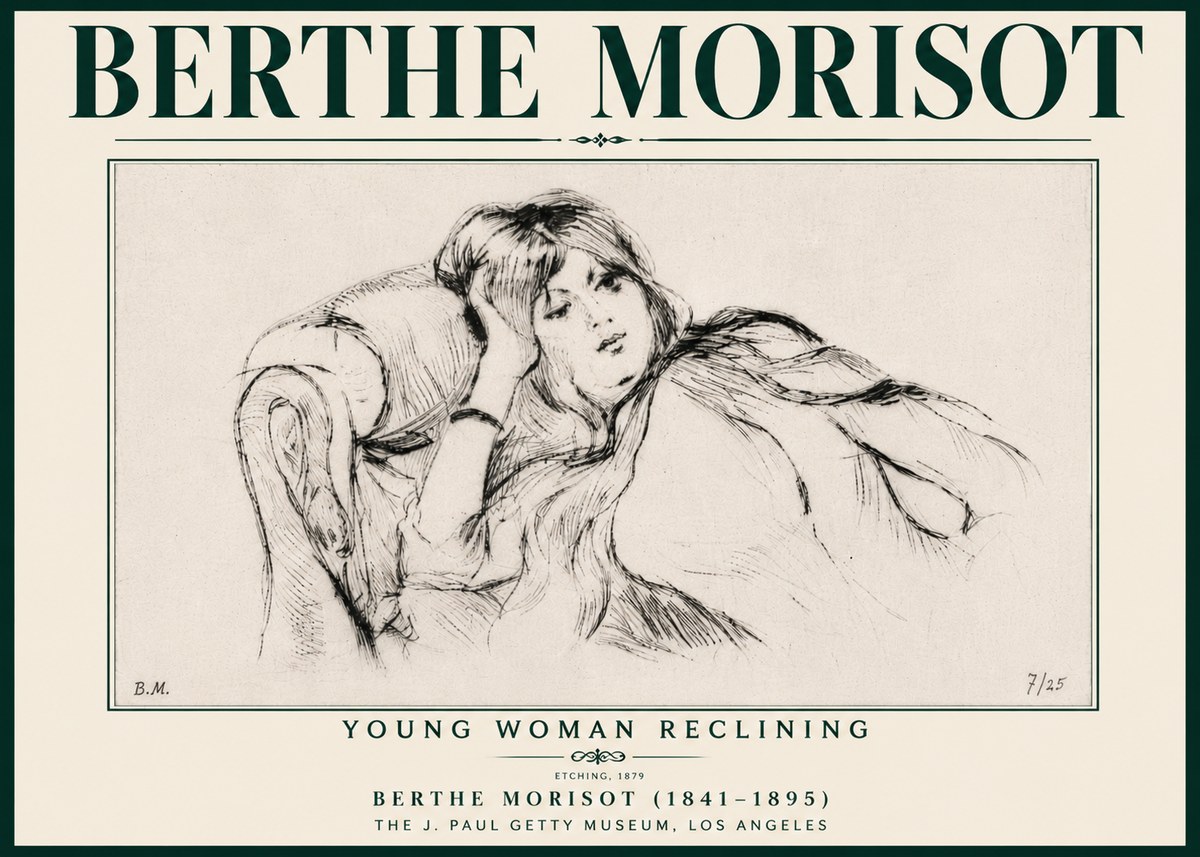 Berthe Morisot Young Woman Reclining I No6 - Plakát