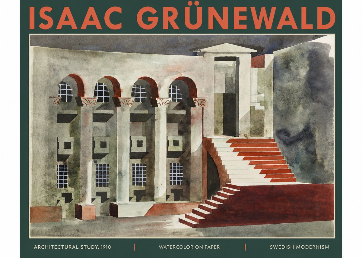 Isaac Grünewald Architectural Study, 1910 No2 - Plakát