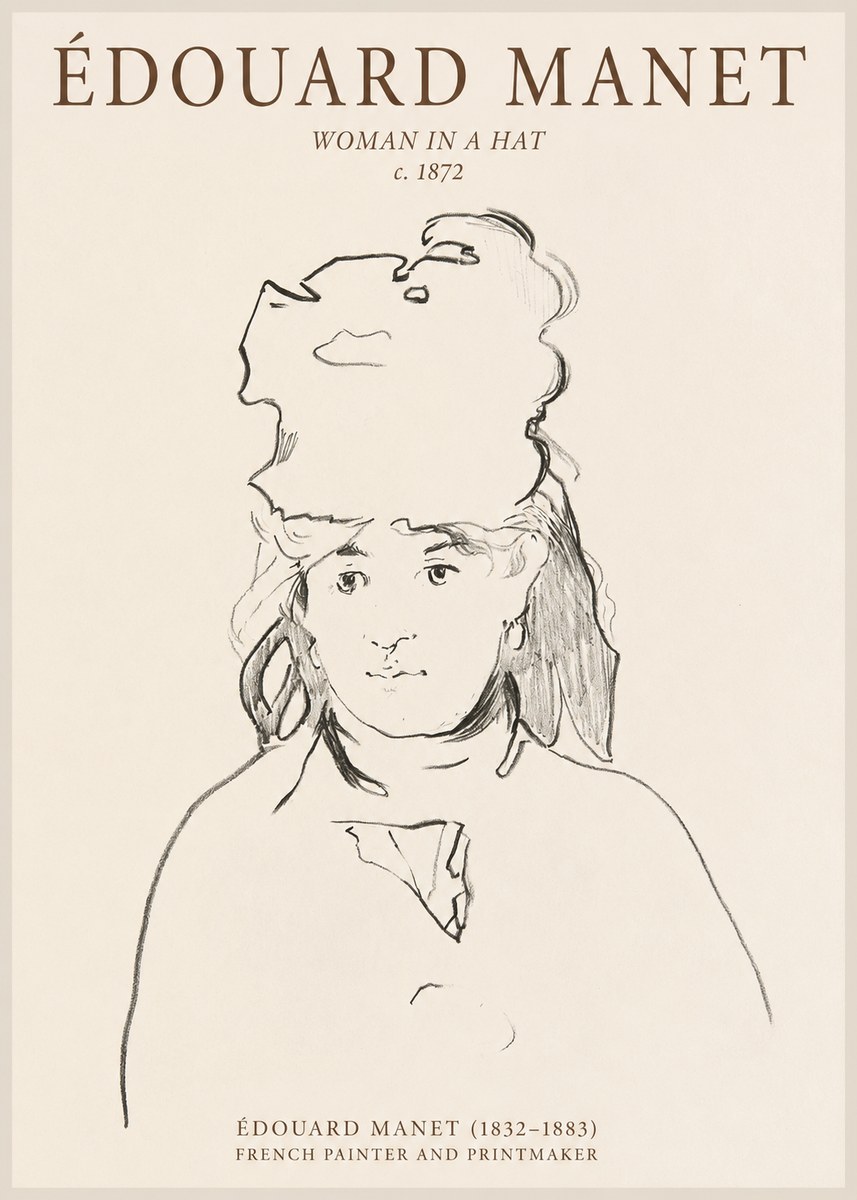 Édouard Manet Woman in a Hat No1 - Plakát