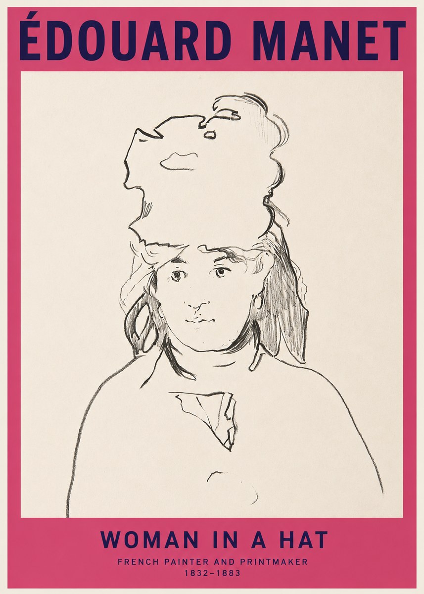 Édouard Manet Woman in a Hat No2 - Plakát