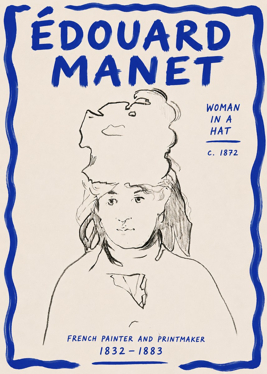 Édouard Manet Woman in a Hat No6 - Plakát