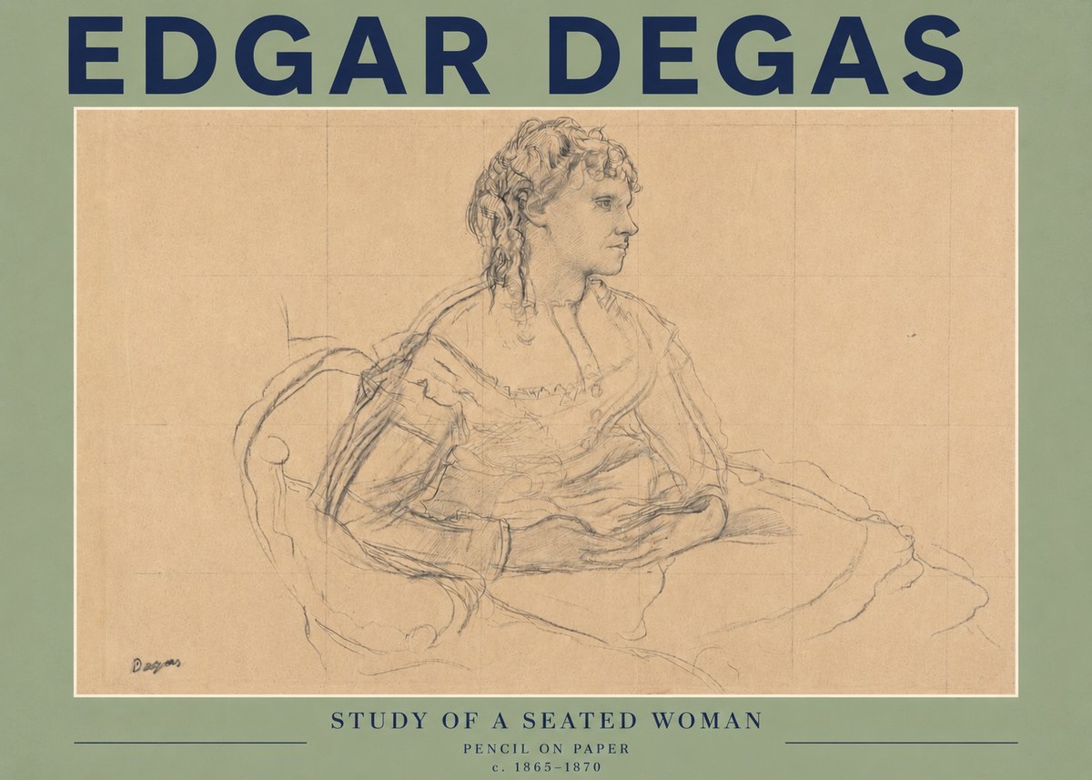 Edgar Degas Study of a Seated Woman No3 - Plakát