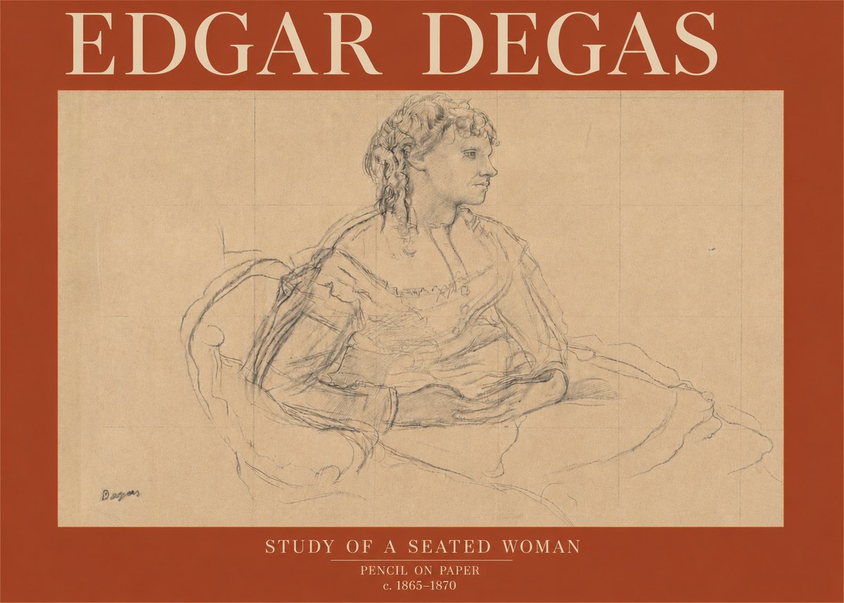 Edgar Degas Study of a Seated Woman No5 - Plakát