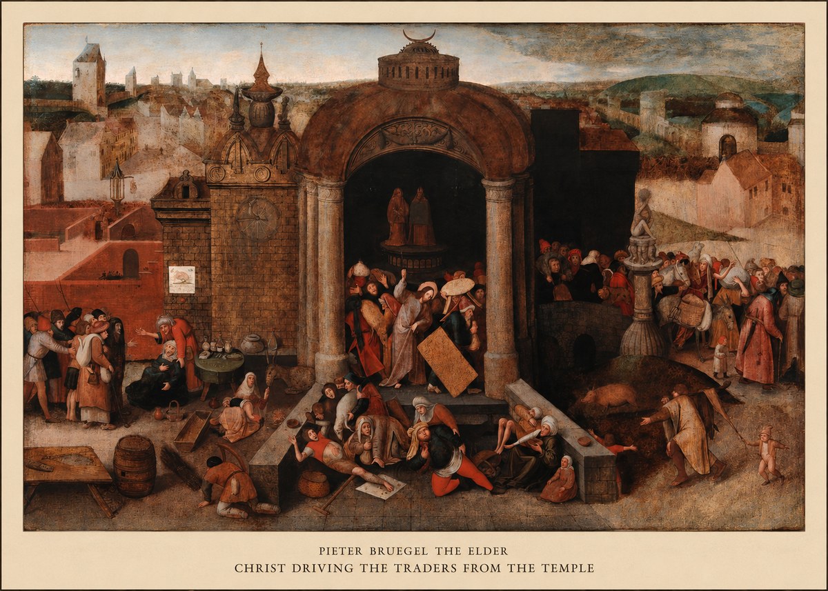 Pieter Bruegel Christ Driving the Traders from the Temple No5 - Plakát