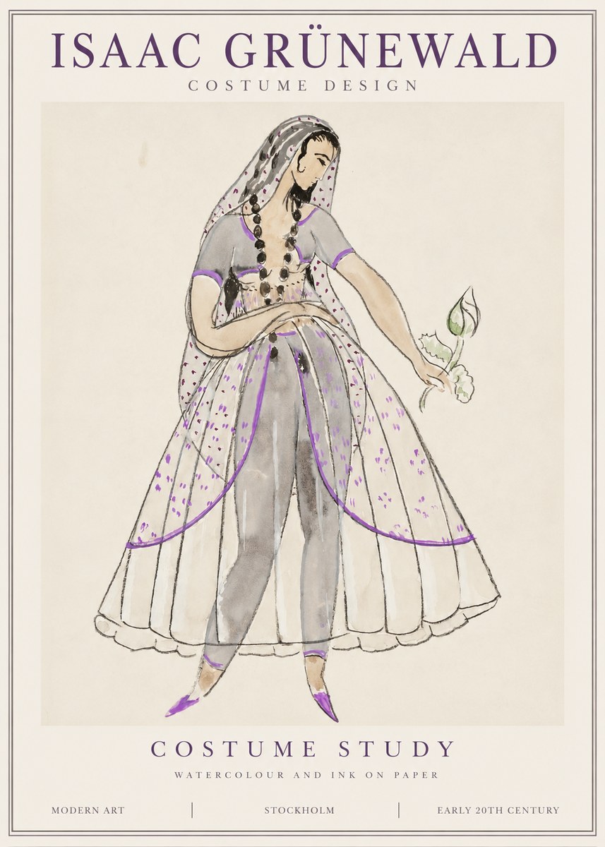 Isaac Grünewald Costume Study IV No1 - Plakát