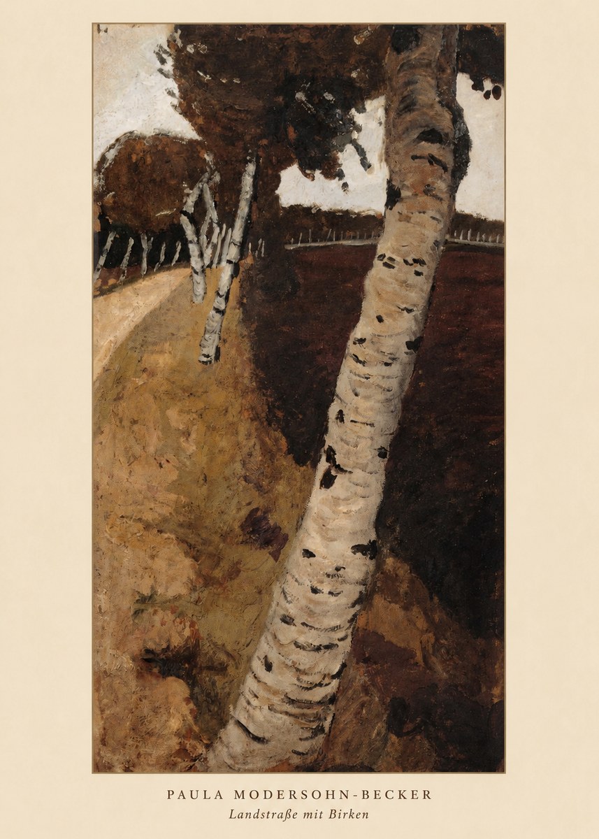 Paula Modersohn-Becker Landstraße Mit Birken No6 - Plakát