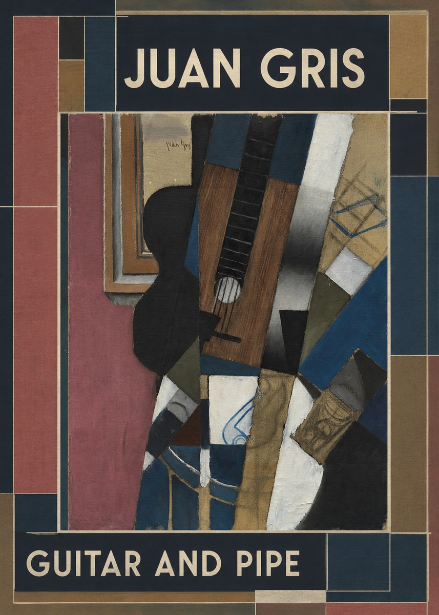 Juan Gris Guitar and Pipe I No1 - Plakát
