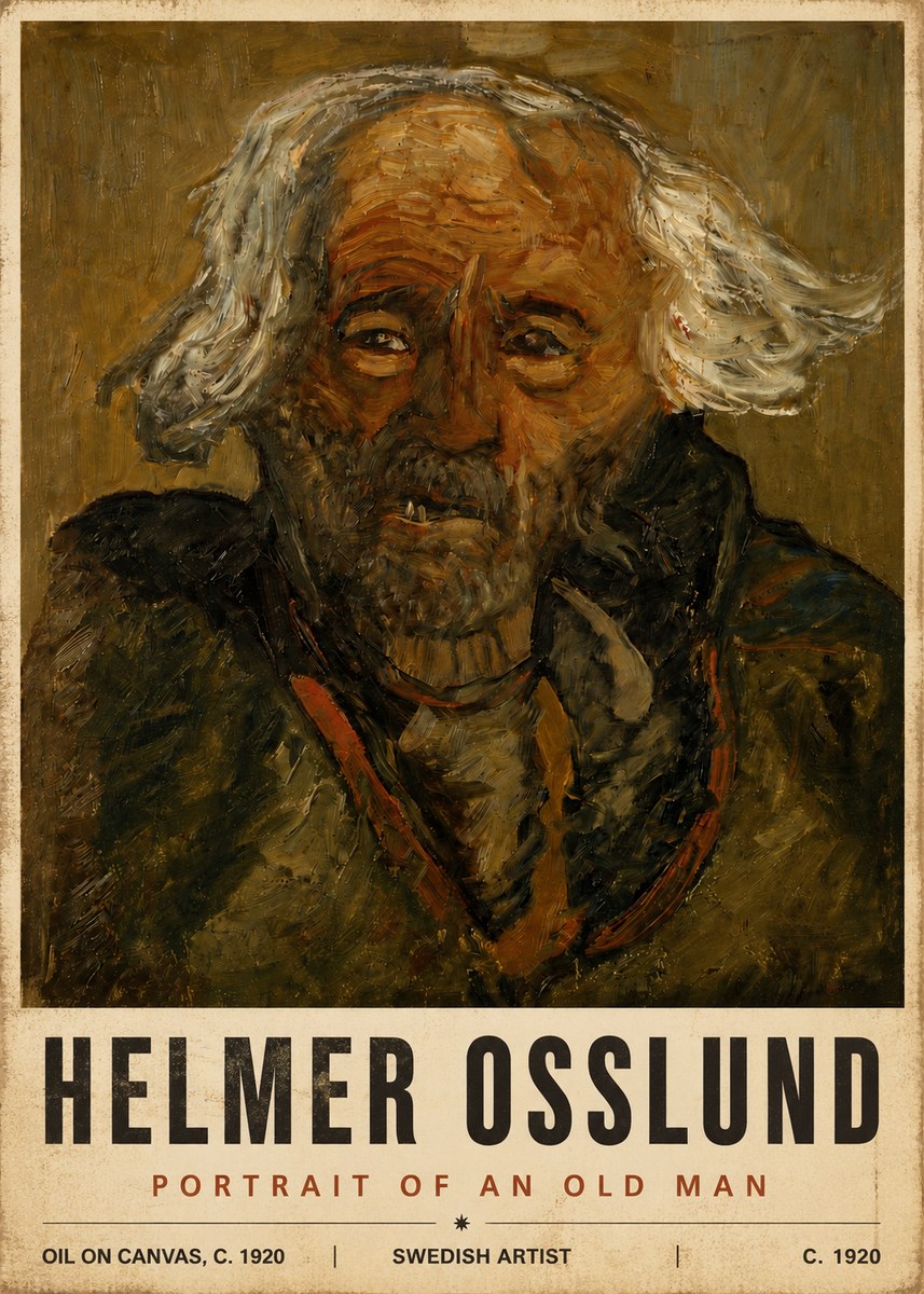 Helmer Osslund Portrait of an Old Man No6 - Plakát