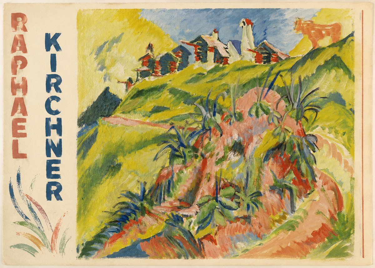 Raphael Kirchner Hillside Dwellings with Alpine Cow No5 - Plakát