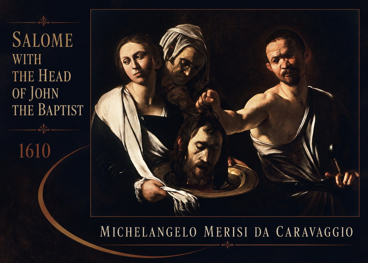 Michelangelo Merisi da Caravaggio Salome with the Head of John the Baptist No2 - Plakát