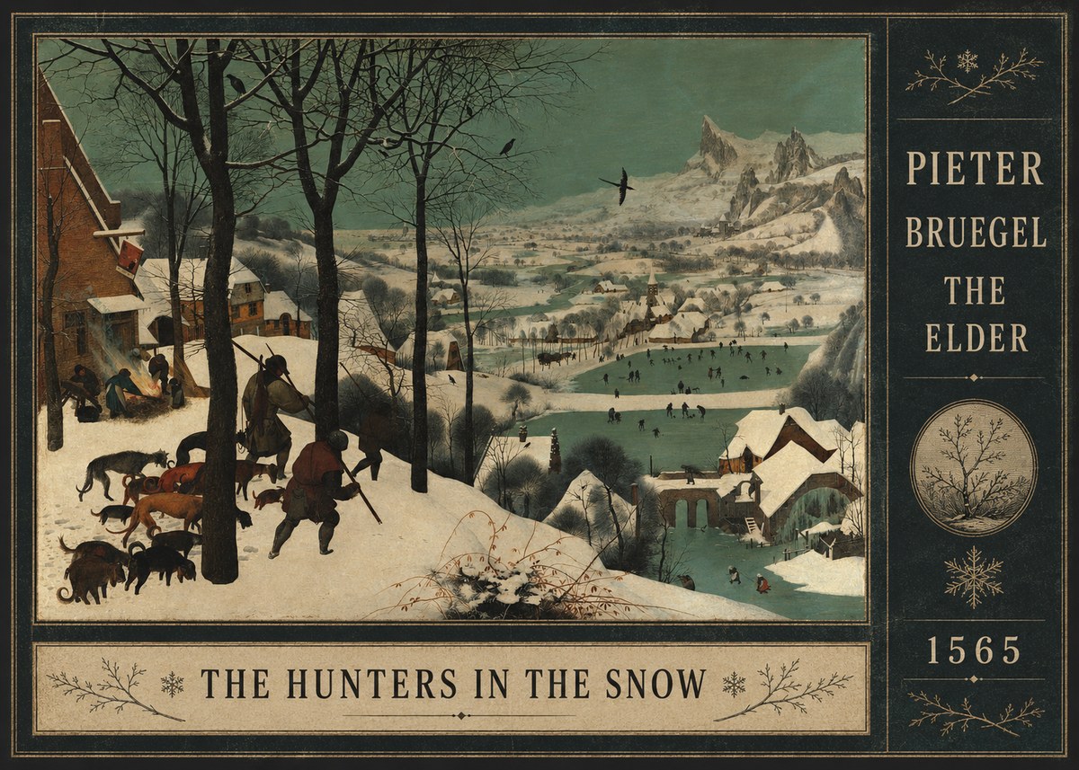 Pieter Bruegel The Hunters in the Snow I No4 - Plakát