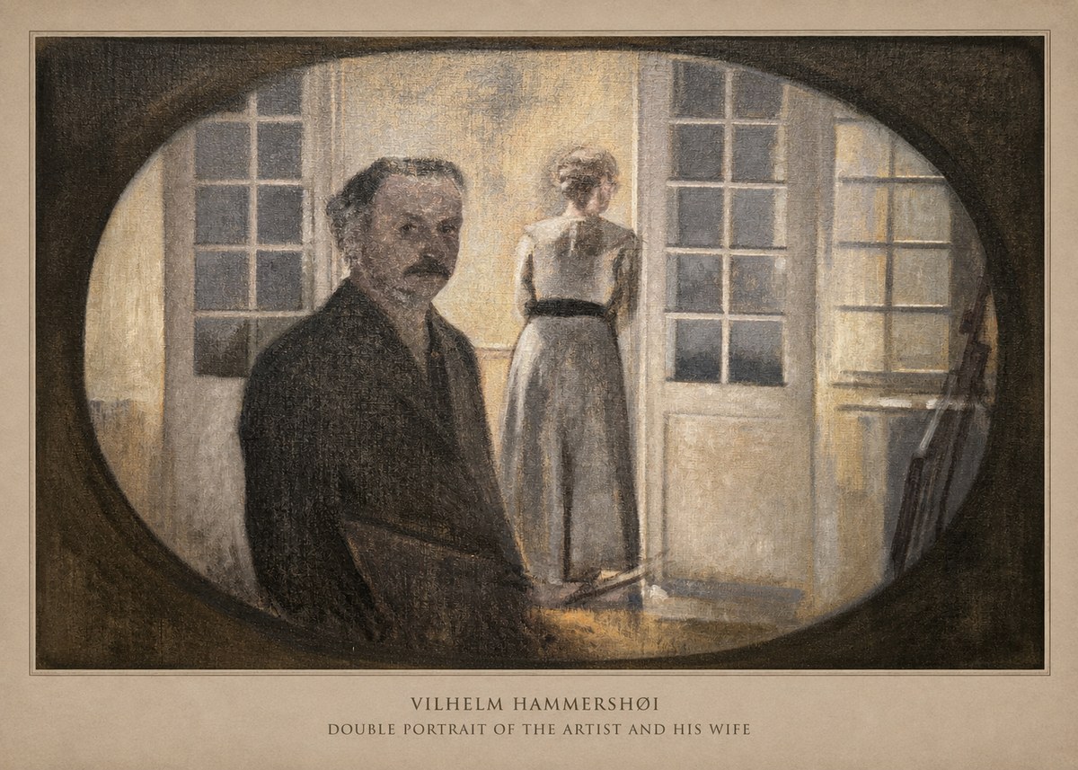 Vilhelm Hammershøi Double Portrait of the Artist and His Wife No6 - Plakát