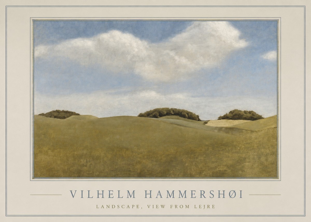 Vilhelm Hammershøi Landscape, View from Lejre No1 - Plakát