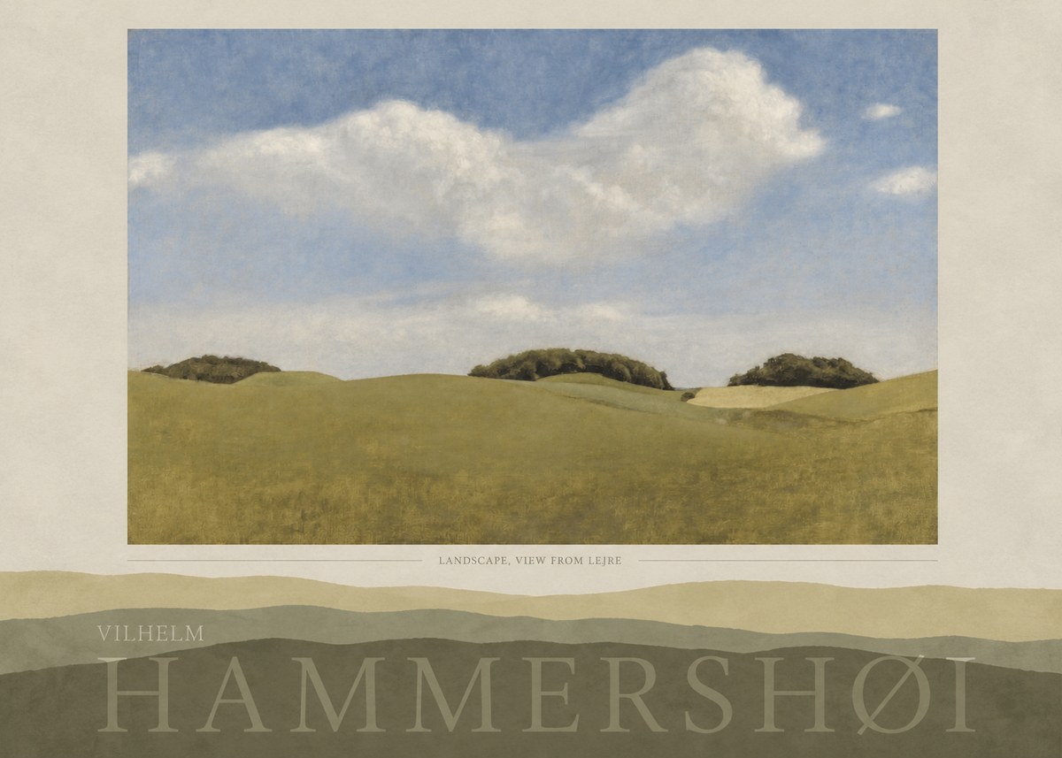 Vilhelm Hammershøi Landscape, View from Lejre No6 - Plakát
