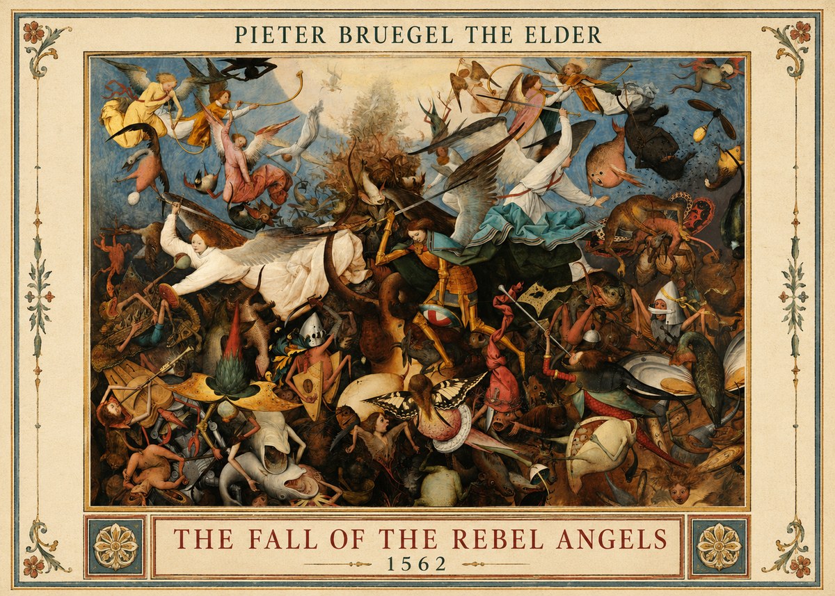 Pieter Bruegel The Fall of the Rebel Angels III No3 - Plakát
