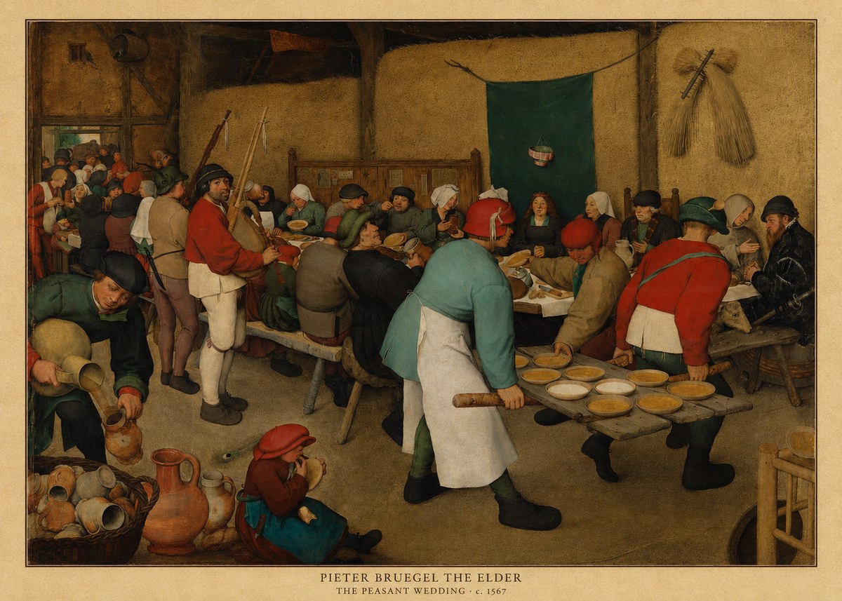 Pieter Bruegel The Peasant Wedding V No5 - Plakát