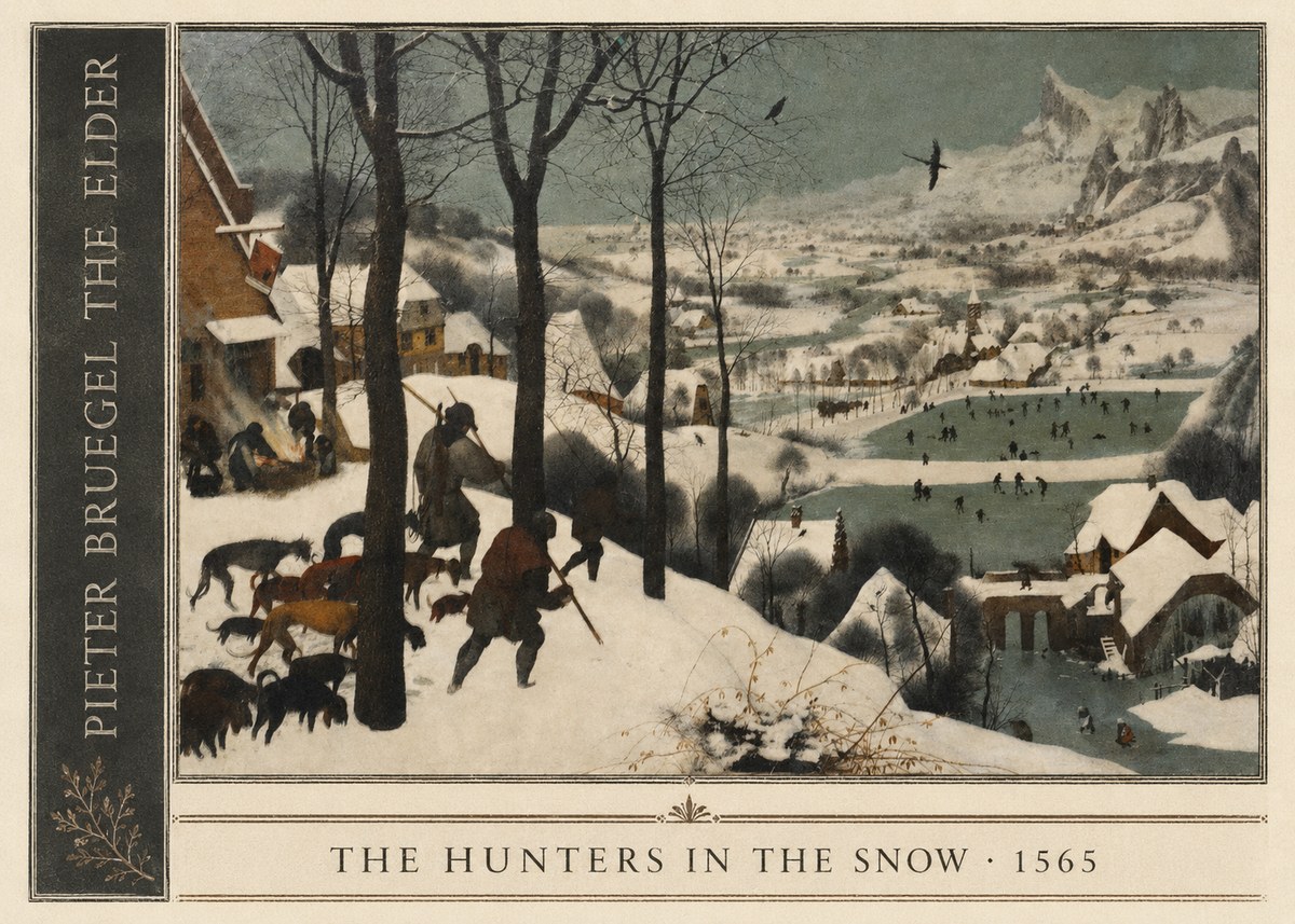 Pieter Bruegel The Hunters in the Snow II No2 - Plakát
