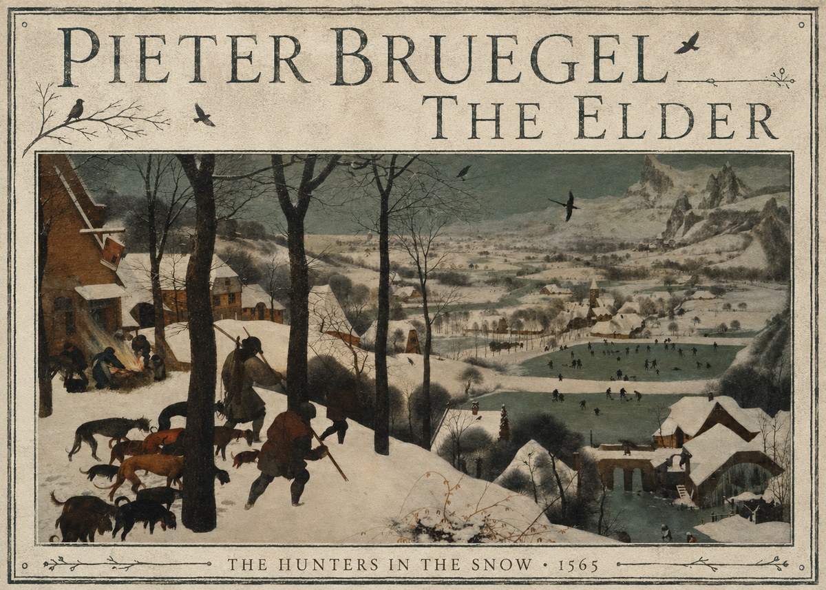 Pieter Bruegel The Hunters in the Snow II No3 - Plakát