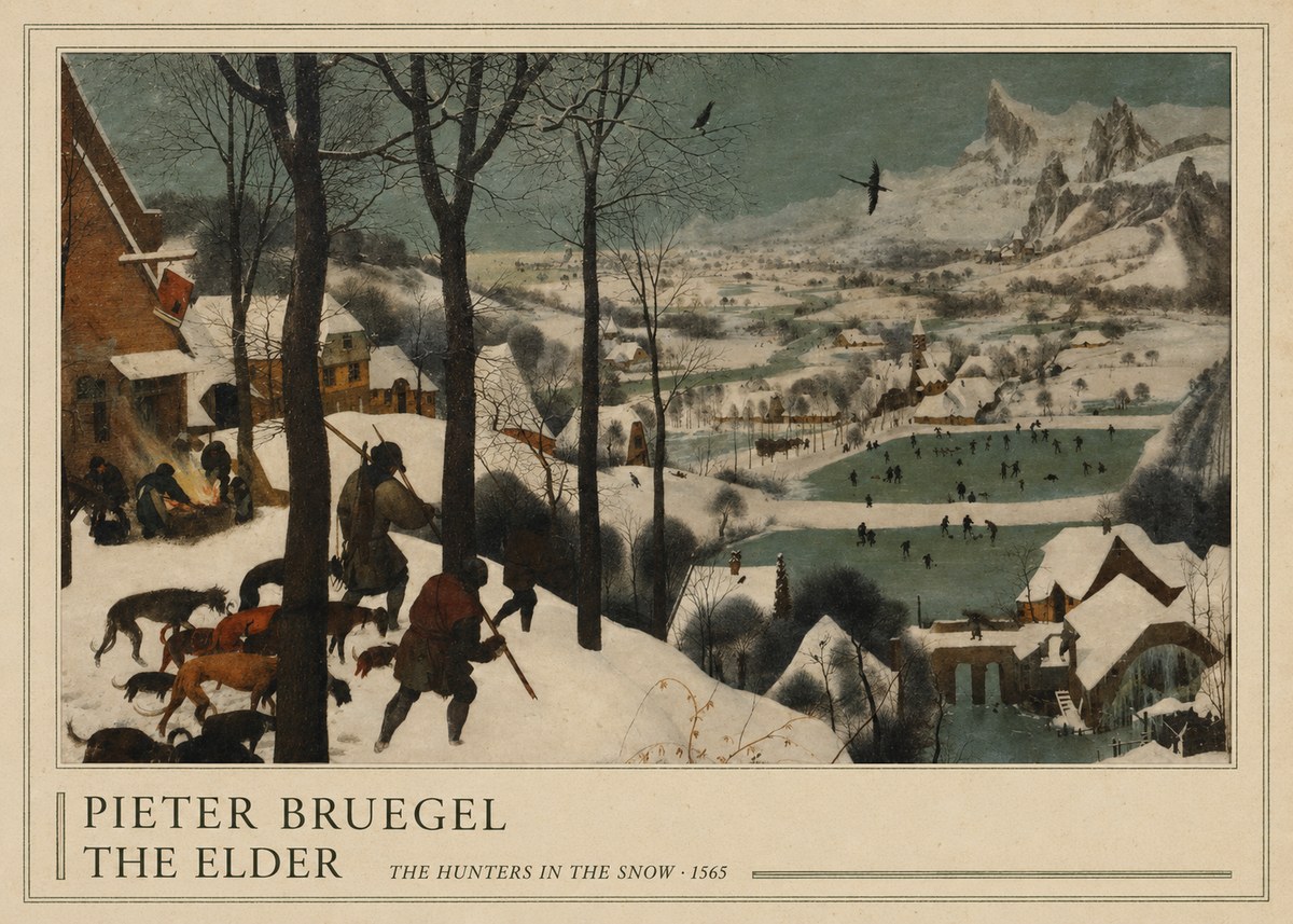 Pieter Bruegel The Hunters in the Snow II No4 - Plakát