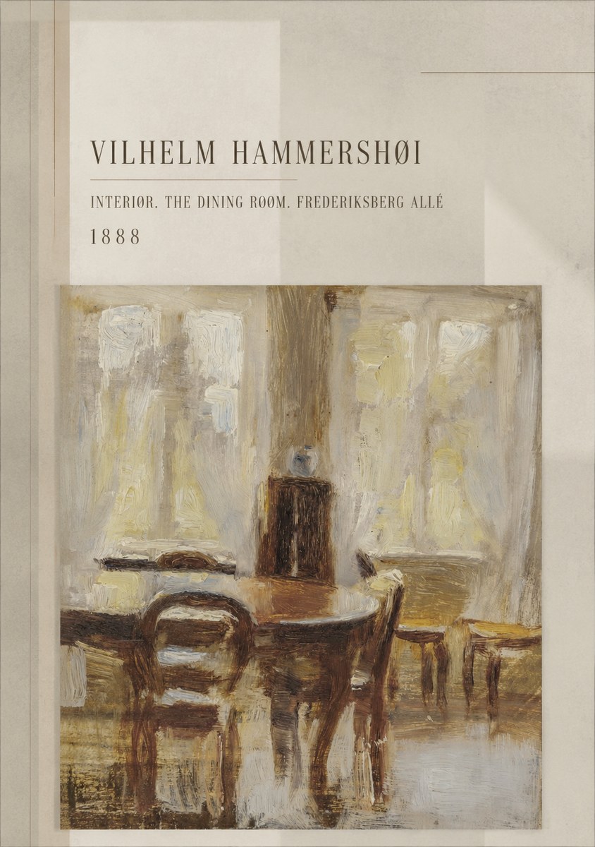 Vilhelm Hammershøi Interior. the Dining Room. Frederiksberg Allé No3 - Plakát