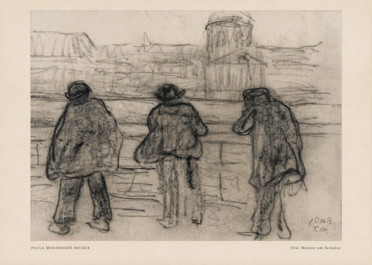 Paula Modersohn-Becker Drei Männer Am Seinekai No5 - Plakát