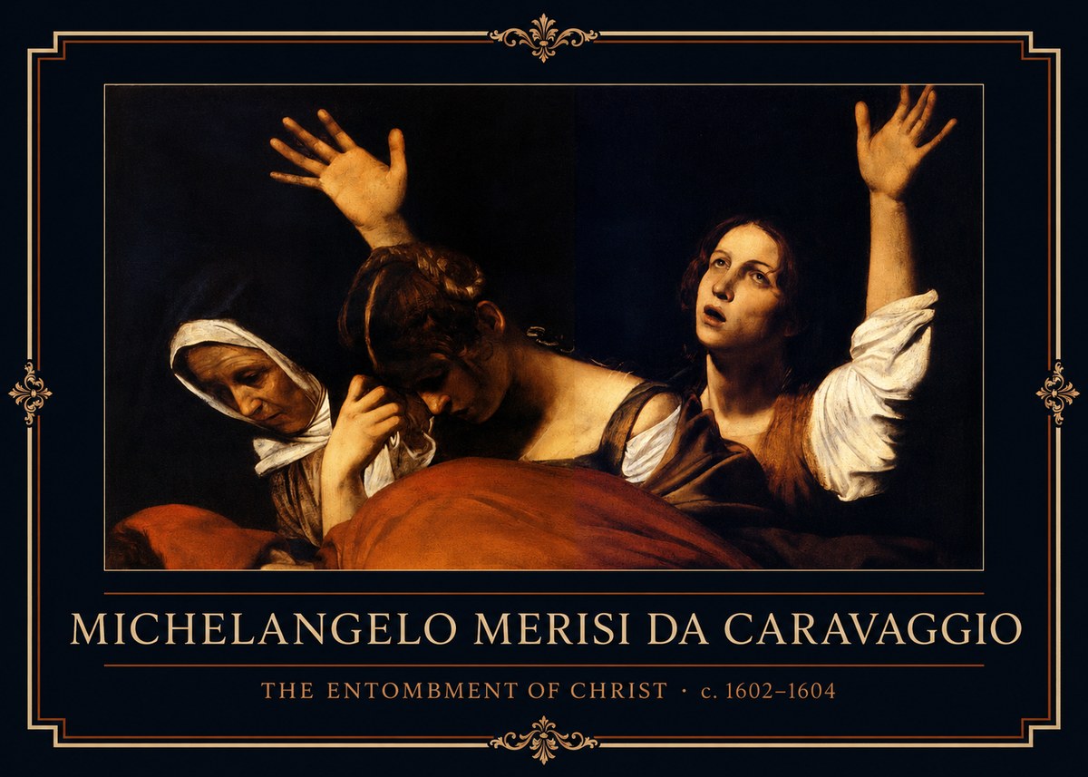 Michelangelo Merisi da Caravaggio The Entombment of Christ I No1 - Plakát