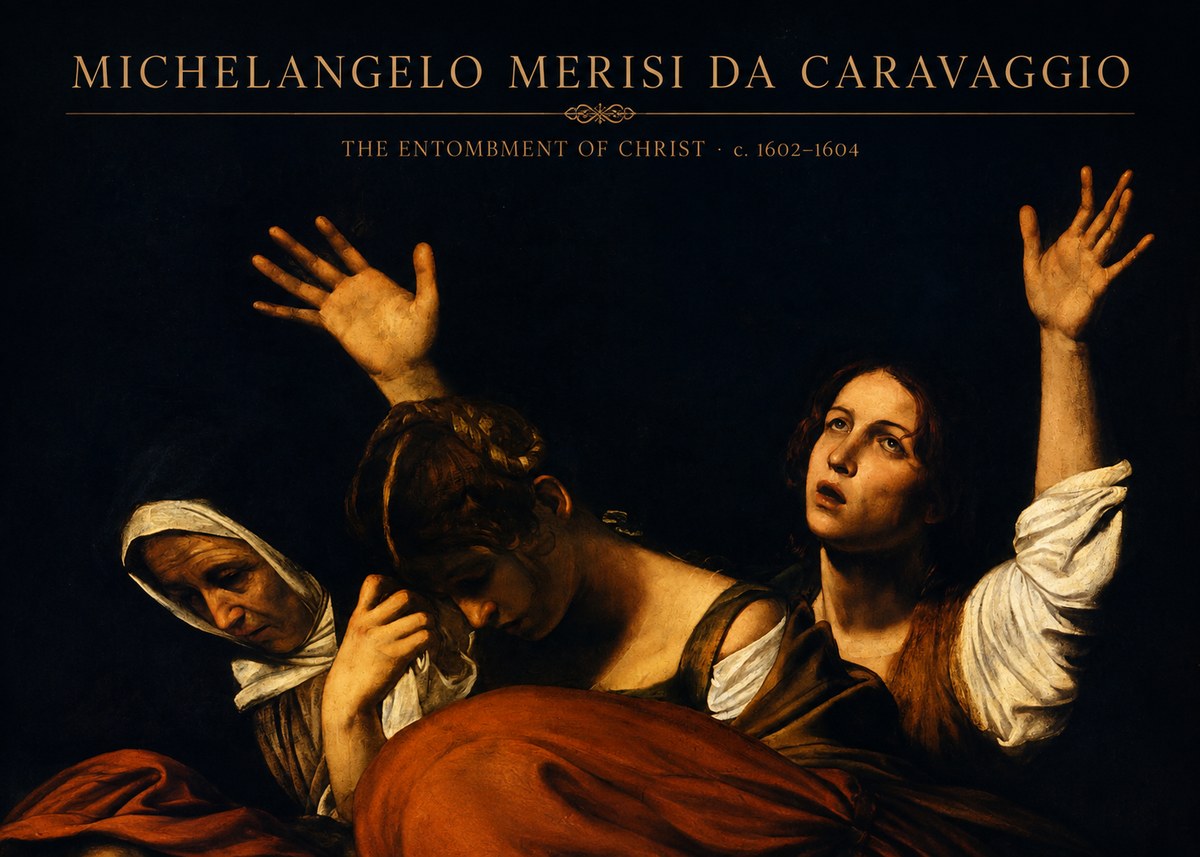 Michelangelo Merisi da Caravaggio The Entombment of Christ I No4 - Plakát