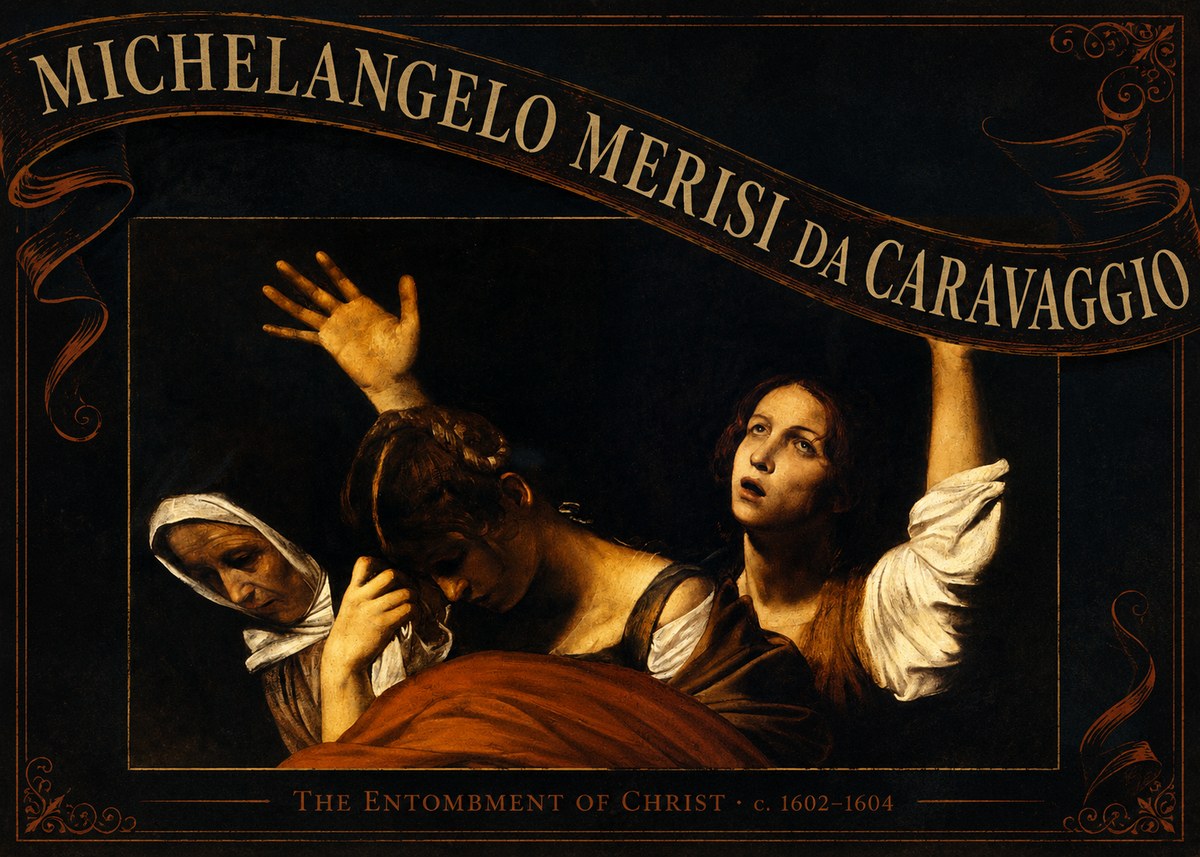 Michelangelo Merisi da Caravaggio The Entombment of Christ I No6 - Plakát
