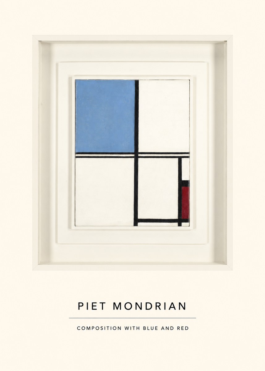 Piet Mondrian Composition with Blue and Red No4 - Plakát