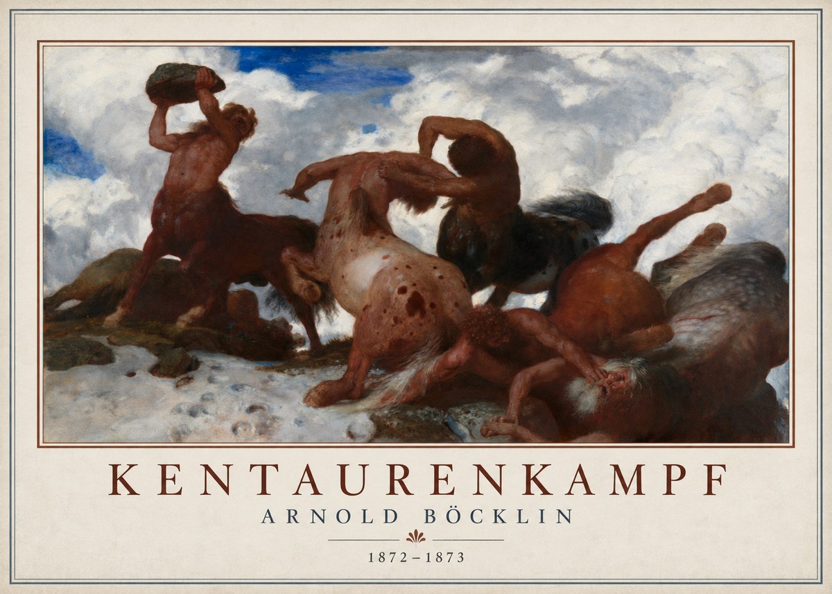 Arnold Böcklin Kentaurenkampf No1 - Plakát