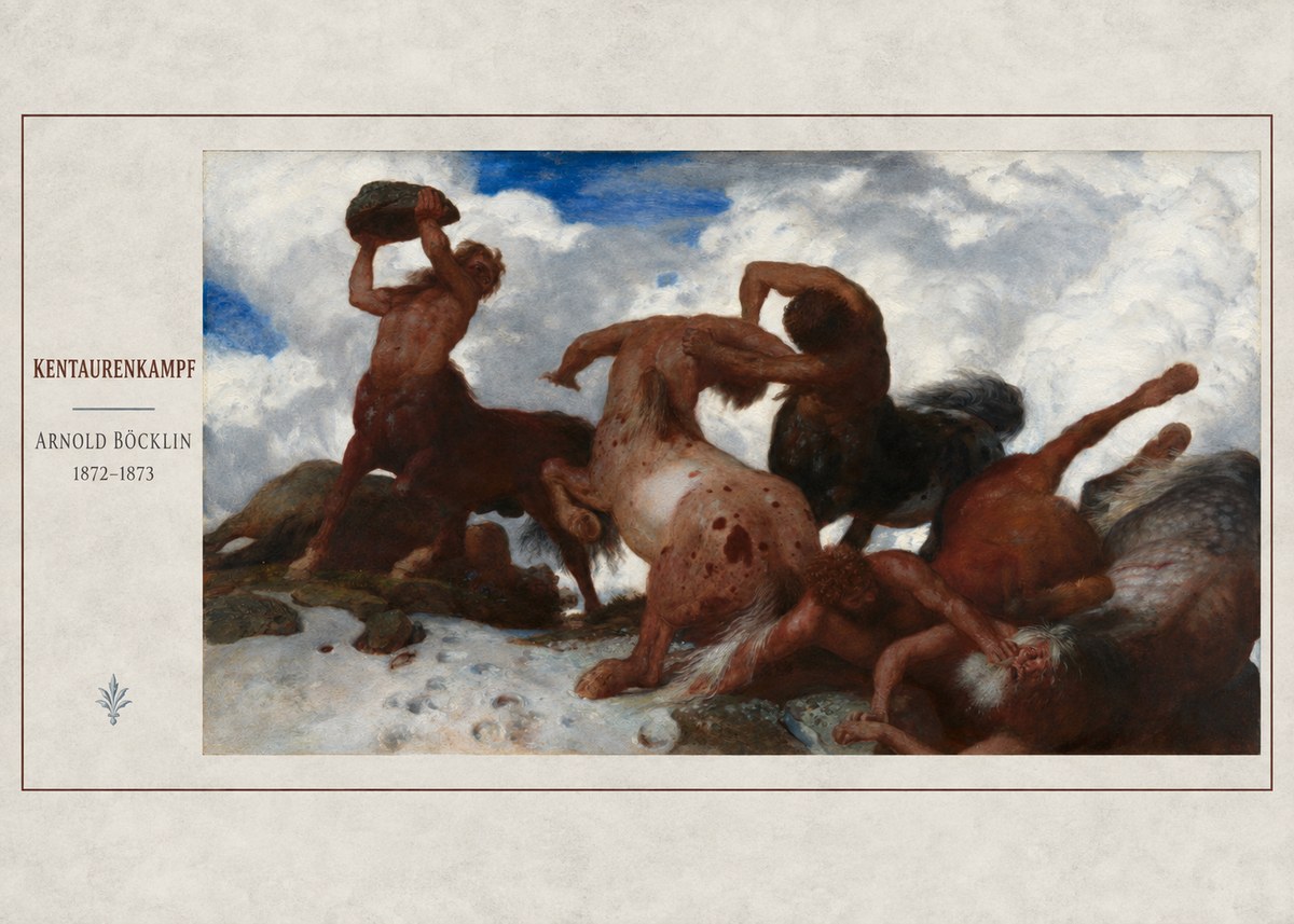 Arnold Böcklin Kentaurenkampf No3 - Plakát