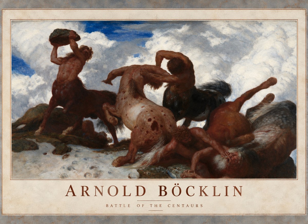 Arnold Böcklin Kentaurenkampf No6 - Plakát