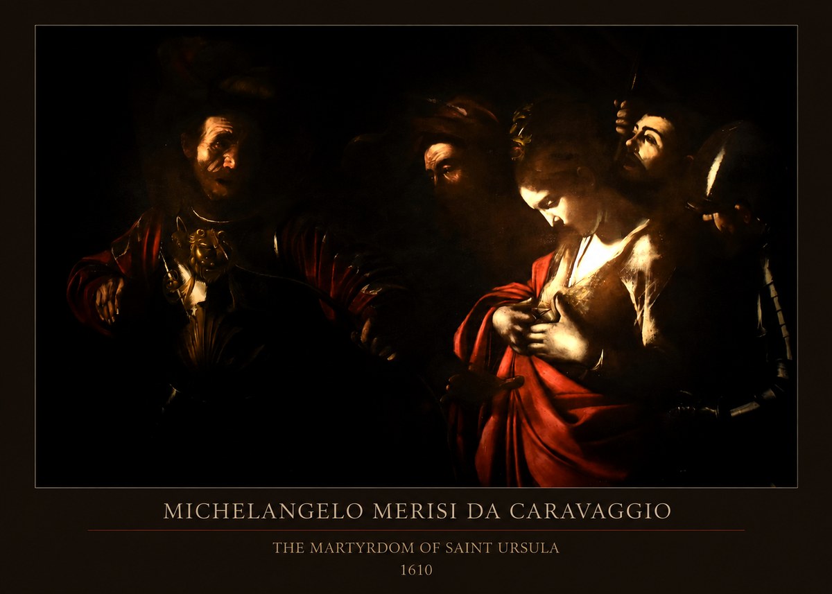 Michelangelo Merisi da Caravaggio The Martyrdom of Saint Ursula No5 - Plakát