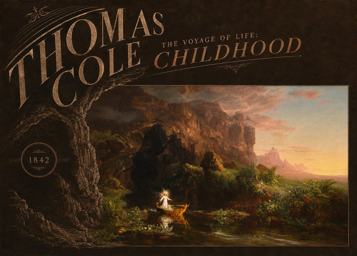 Thomas Cole The Voyage of Life: Childhood III No4 - Plakát