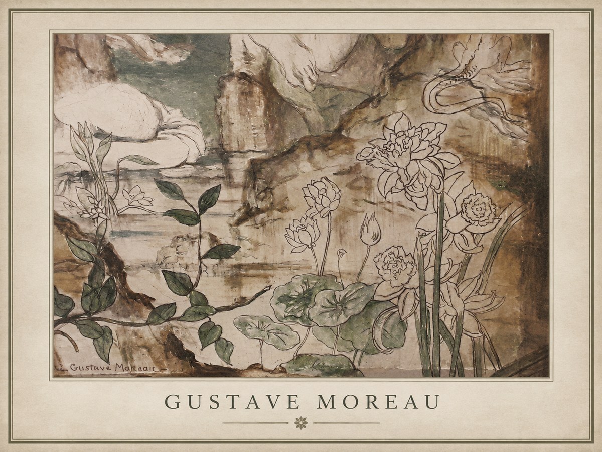Gustave Moreau Floral Study No1 - Plakát