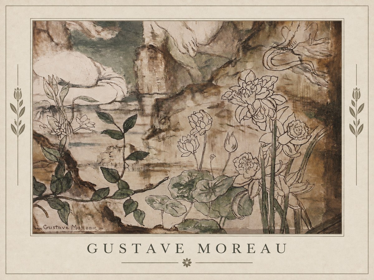 Gustave Moreau Floral Study No2 - Plakát