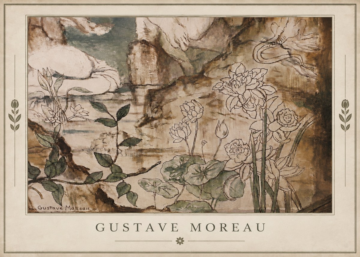 Gustave Moreau Floral Study No4 - Plakát
