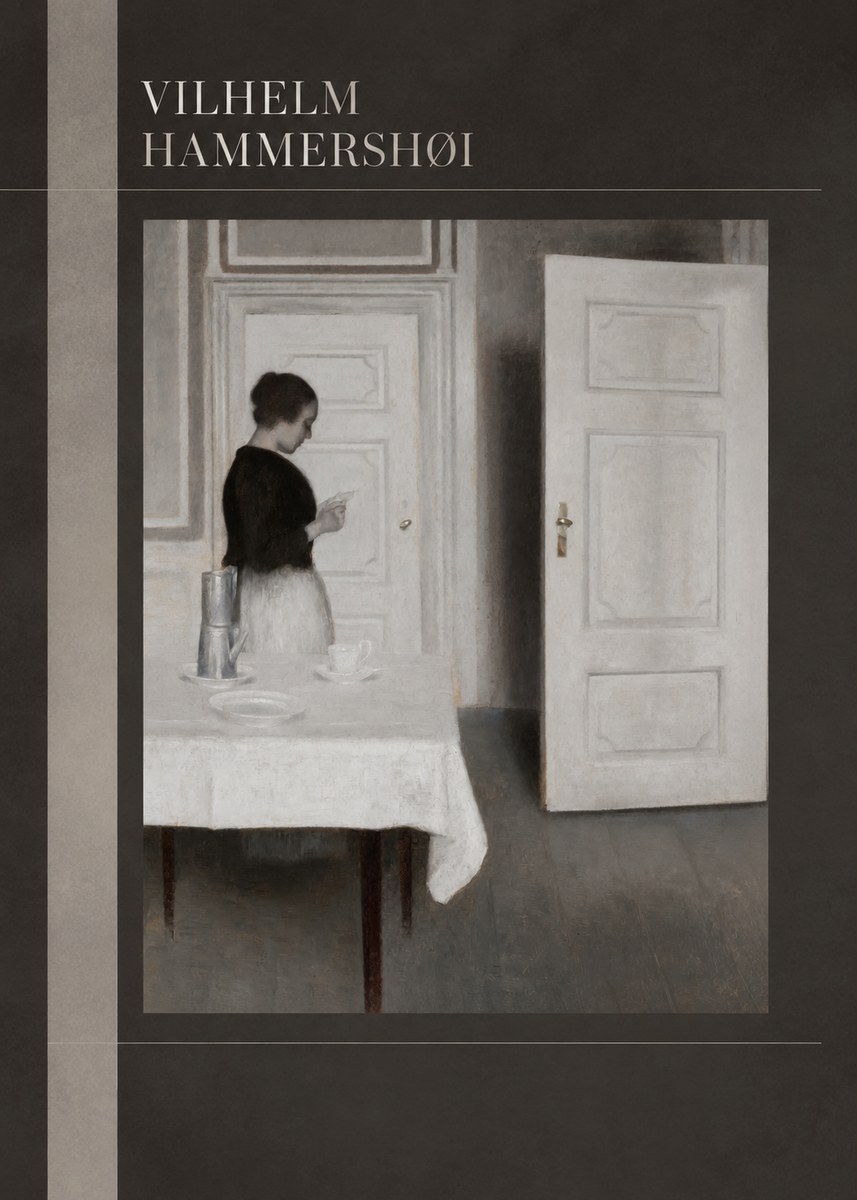Vilhelm Hammershøi Interior with a Woman Reading a Letter No5 - Plakát