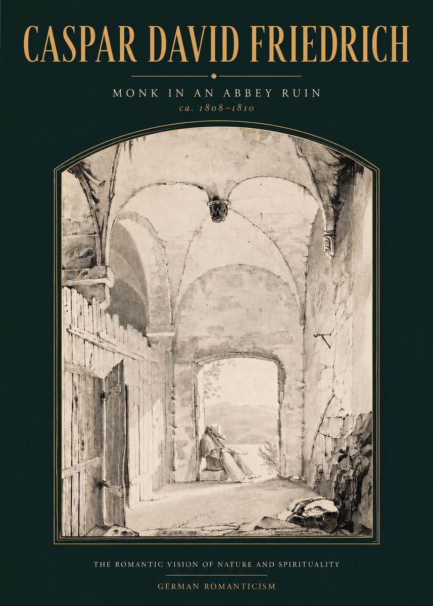Caspar David Friedrich Monk in an Abbey Ruin No4 - Plakát